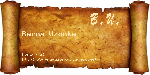 Barna Uzonka névjegykártya